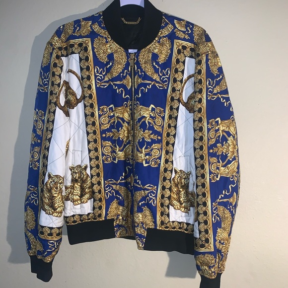 Versace Other - Versace DEA Barocco Baroque silk bomber Jacket